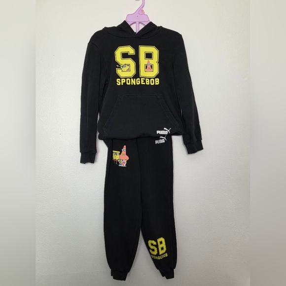 Puma Kids Black SpongeBob Jogger Set Sz 7/8 Y - Picture 3 of 16